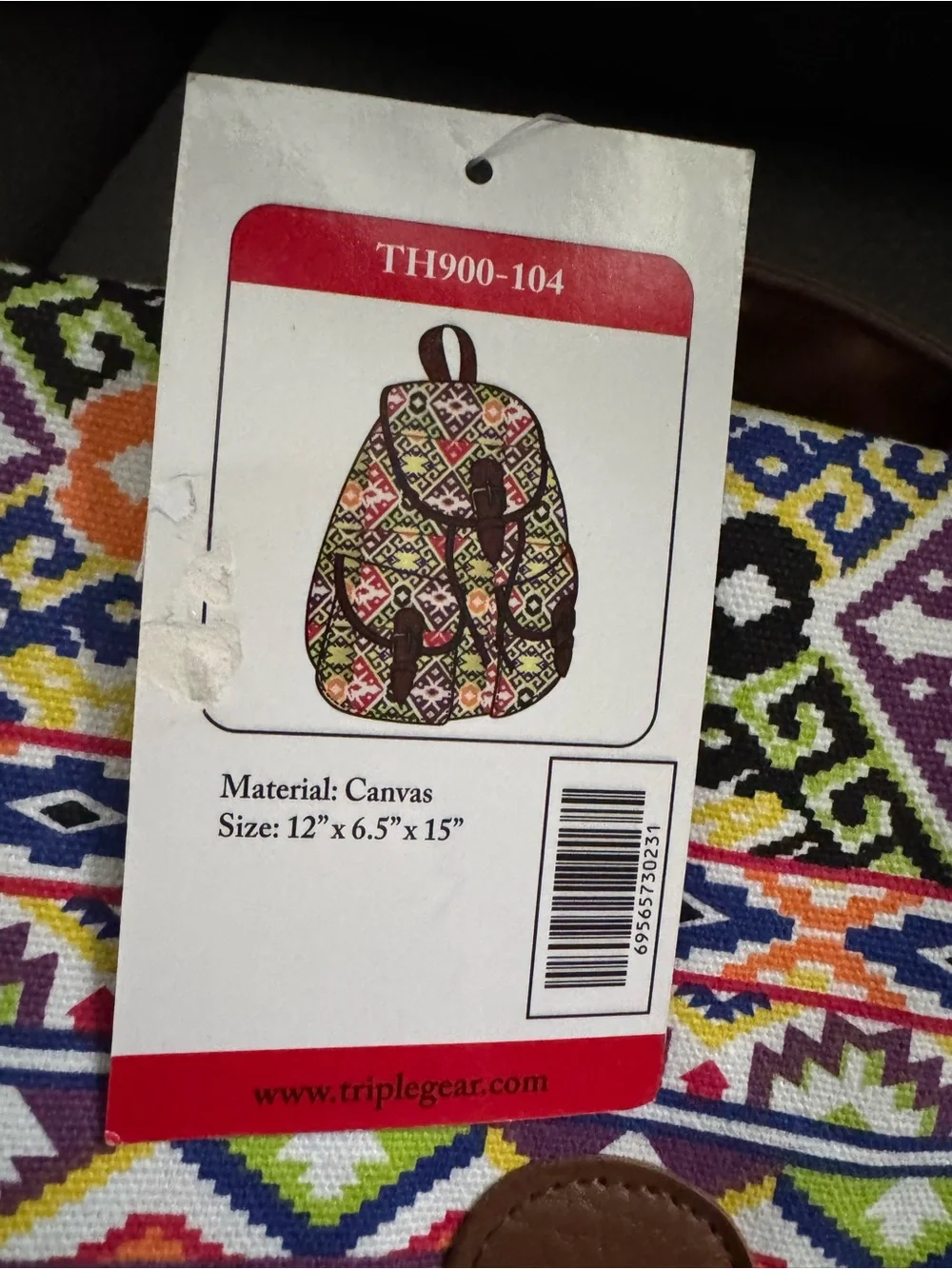 Southwestern Canvas Backpack - Multicolor